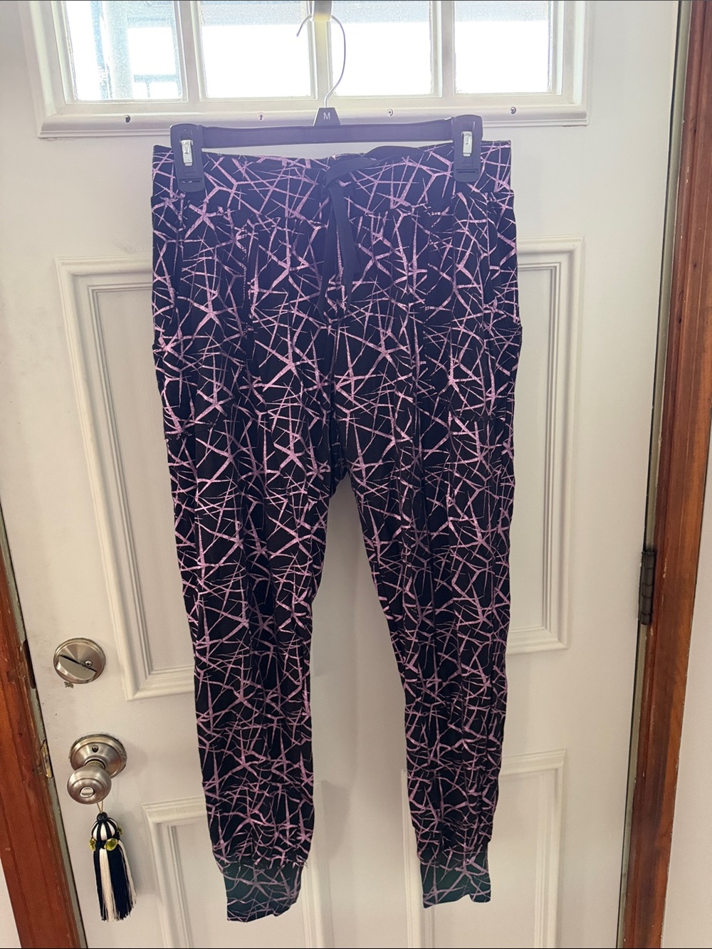 Kids Black and Pink Patterned Jogger Pants